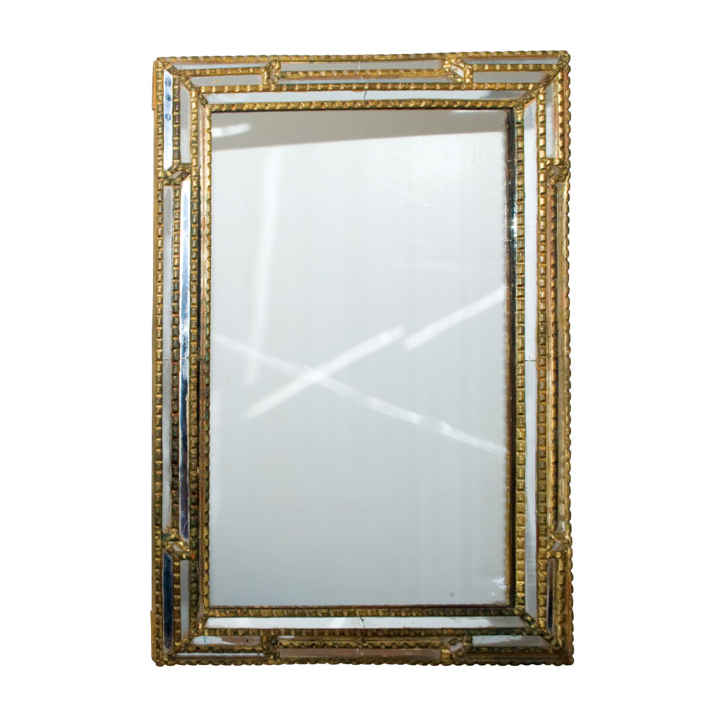 Appraisal: Neoclassical Style Gilt-Wood and Mirror Framed Mirror Height inches width