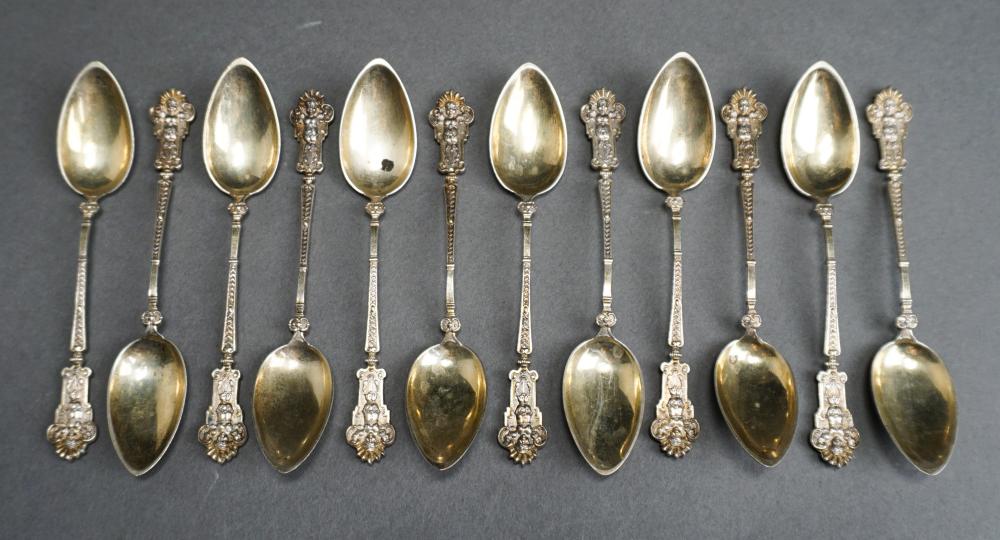 Appraisal: Set of Twelve Austro-Hungarian Import -Silver Demitasse Spoons ozt