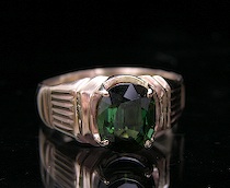 Appraisal: Gentlemens Gold Tourmaline Ring Marked k cast yellow gold band