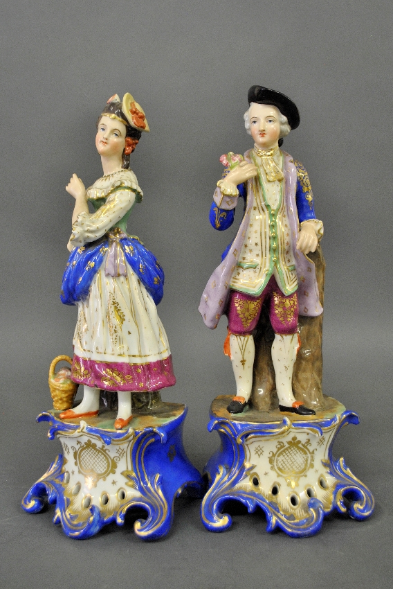 Appraisal: - Pair of Paris porcelain figures late th c of