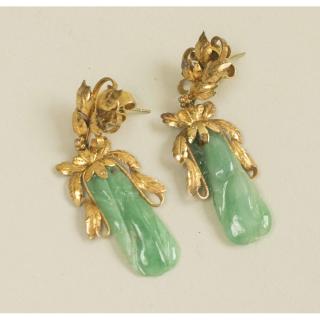 Appraisal: Dyed Jade Earrings Dyed Jade Earrings Dimensions l Processing and