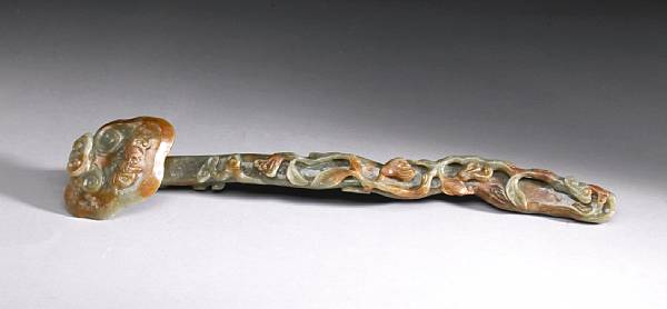 Appraisal: A carved nephrite ruyi scepter Late Qing Republic Period Carved