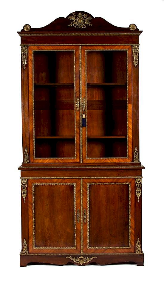 Appraisal: A French Empire Gilt Metal Mounted Kingwood and Mahogany Bookcase