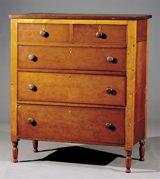 Appraisal: Federal cherry chest of drawers circa rectangular top over case