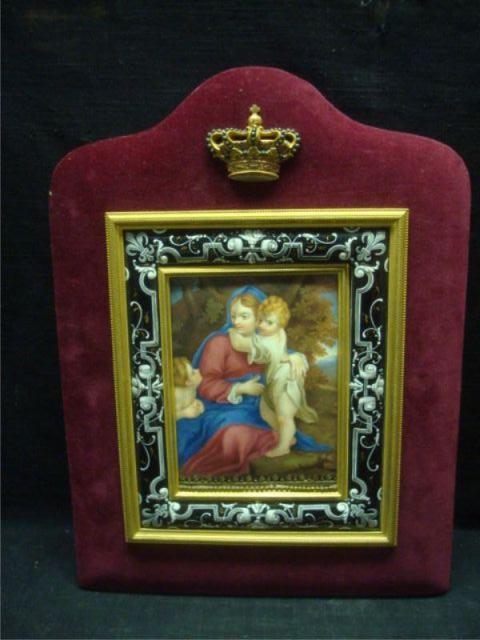 Appraisal: KPM Style Porcelain Plaque in a Bronze Frame with a