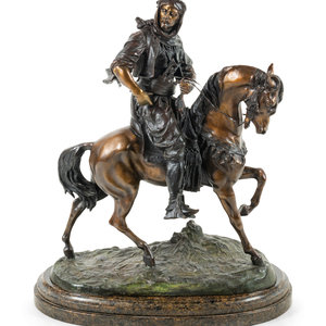 Appraisal: After Antoine-Louis Barye French - th Century Man on Horseback