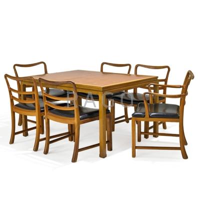 Appraisal: EDWARD WORMLEY - DUNBAR Dining table and six chairs four