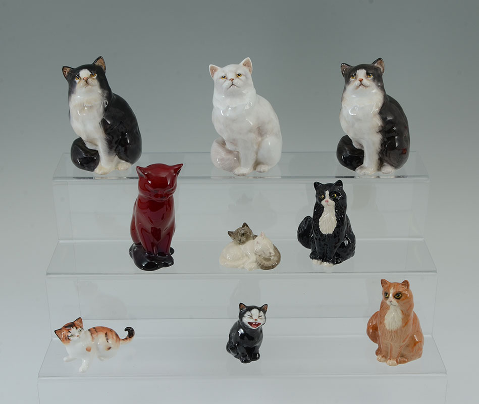 Appraisal: ROYAL DOULTON PORCELAIN CAT FIGURINES An assembled collection of pieces