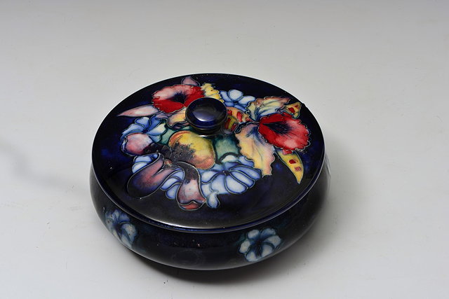 Appraisal: Moorcroft'Orchid' bowl and coverstamped facsimile signature and 'Made in England'