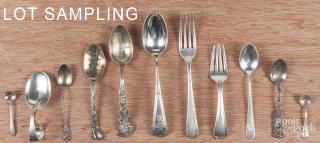 Appraisal: Sterling silver flatware to include souvenir spoo Six sterling and