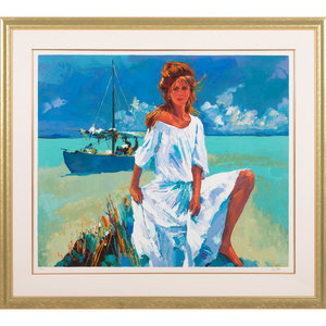 Appraisal: Nicola Simbari Italian - La belle aux maldives serigraph signed