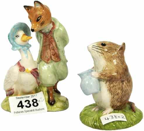 Appraisal: Beswick Beatrix Potter Figures Jemima Puddleduck with Foxy Whiskered Gentleman