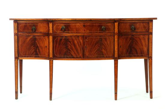 Appraisal: HEPPLEWHITE-STYLE INLAID SIDEBOARD American late th-early th century mahogany and