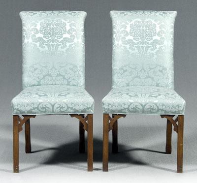 Appraisal: Pair Chippendale style back stools each with deeply scrolled back