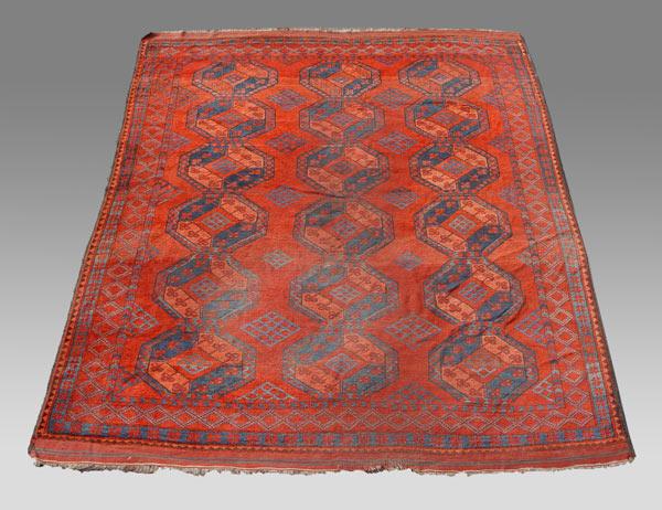 Appraisal: RED GROUND AFGHANI RUG Approx ' '' x ' ''