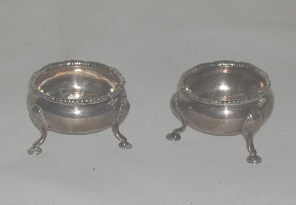 Appraisal: Pair of George III Circular Pad-Footed Sterling silver Master Salts