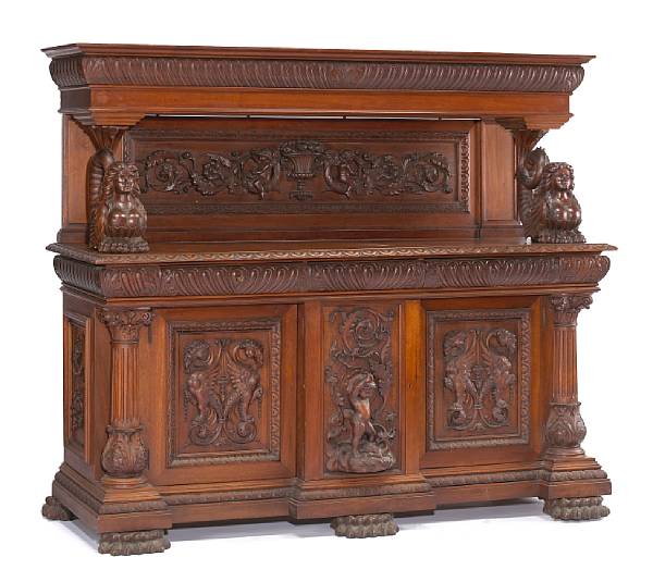 Appraisal: An American Renaissance Revival walnut dining suitethird quarter th century