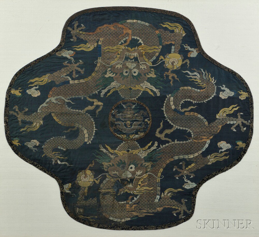 Appraisal: Woven Yoke Fragment China Ming Dynasty or later the quatrefoil