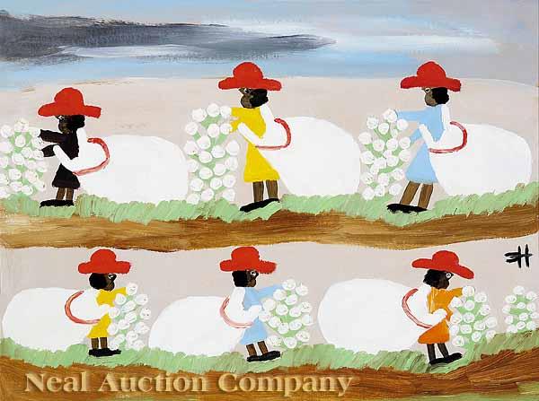 Appraisal: Clementine Hunter American Louisiana - Picking Cotton oil on canvas