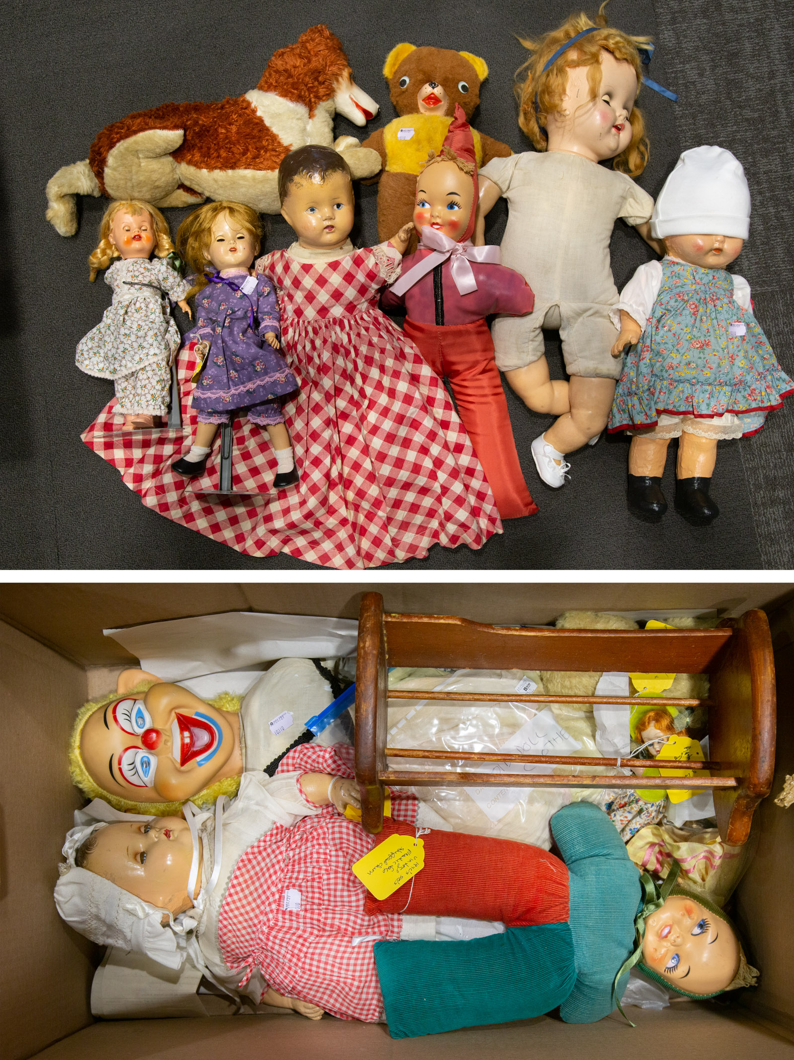 Appraisal: ASSORTED VINTAGE PLUSH TOYS DOLLS