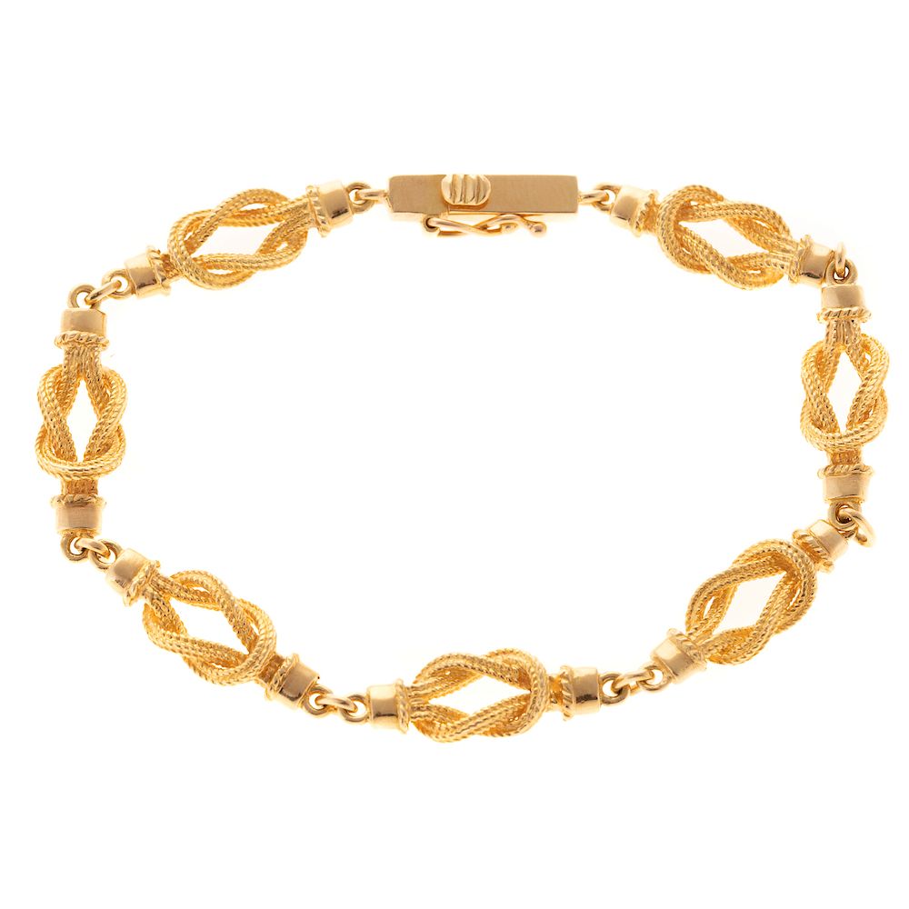 Appraisal: An K Knot Link Bracelet Made in Greece K yellow