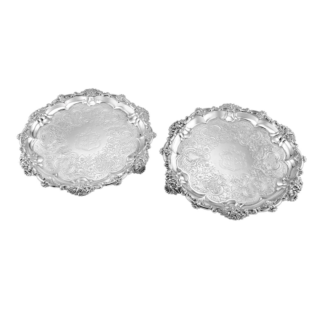 Appraisal: Pair of William IV Silver Salvers Edward Edward Jr John