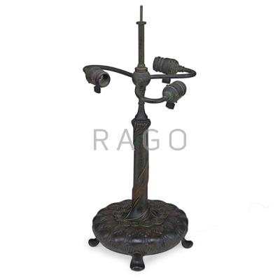 Appraisal: TIFFANY STUDIOS Library standard lamp base New York s Patinated