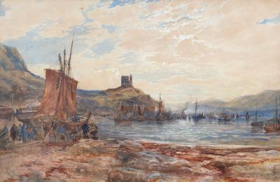 Appraisal: Samuel Bough RSA British - A Fishing Fleet at Tarbut