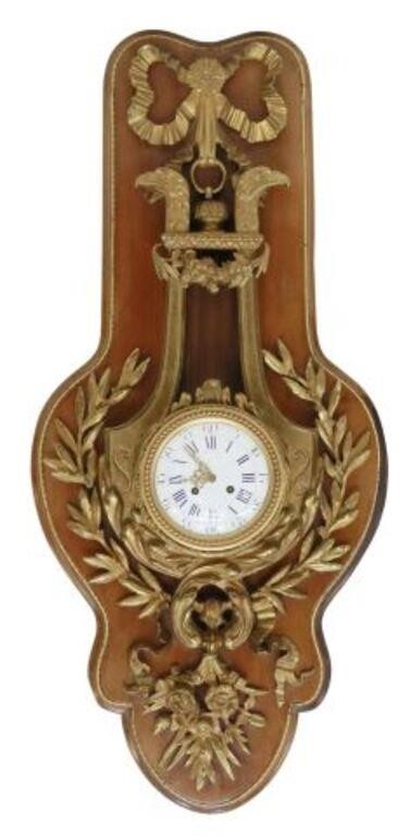 Appraisal: Exceptional French Louis XVI style gilt bronze cartel clock ribbon