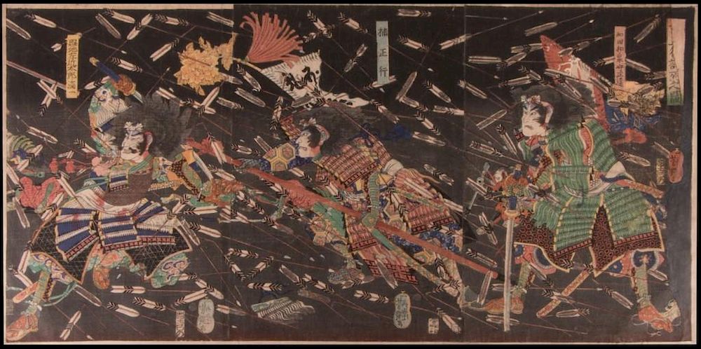 Appraisal: Yoshitsuya Woodblock print Artist Yoshitsuya - Title Battle scene Date