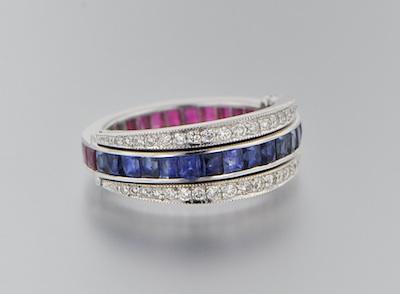 Appraisal: A Triple Eternity Ring with Diamonds Rubies and Sapphires k