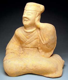 Appraisal: HAN SICHUAN POTTERY FIGURE Finely modeled Chinese Han Dynasty Sichuan