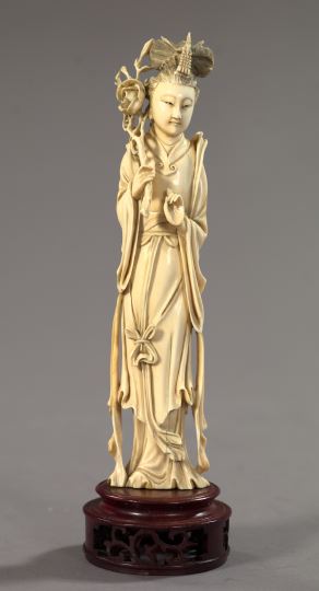 Appraisal: Kuang Hsu Elaborately Carved and Oxidized Tusk Ivory Figure first