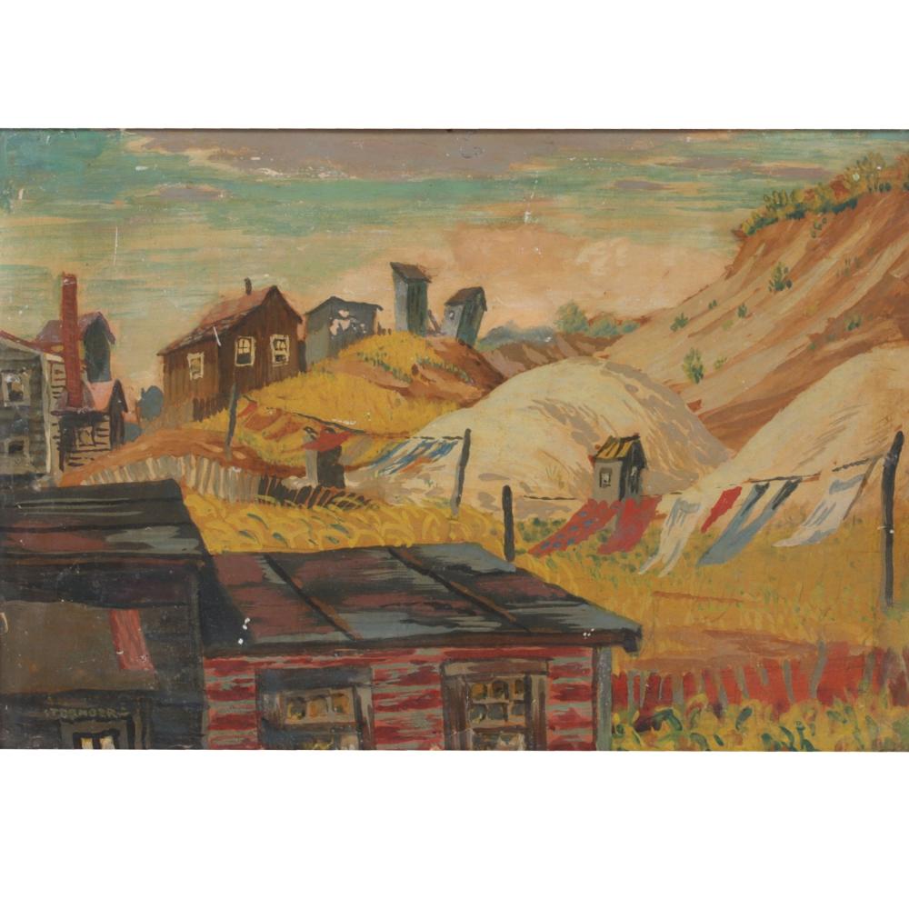 Appraisal: Harry Sternberg New York California - Shacks oil on board