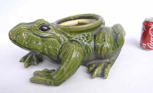 Appraisal: Pottery frog planter '' Length '' Ht