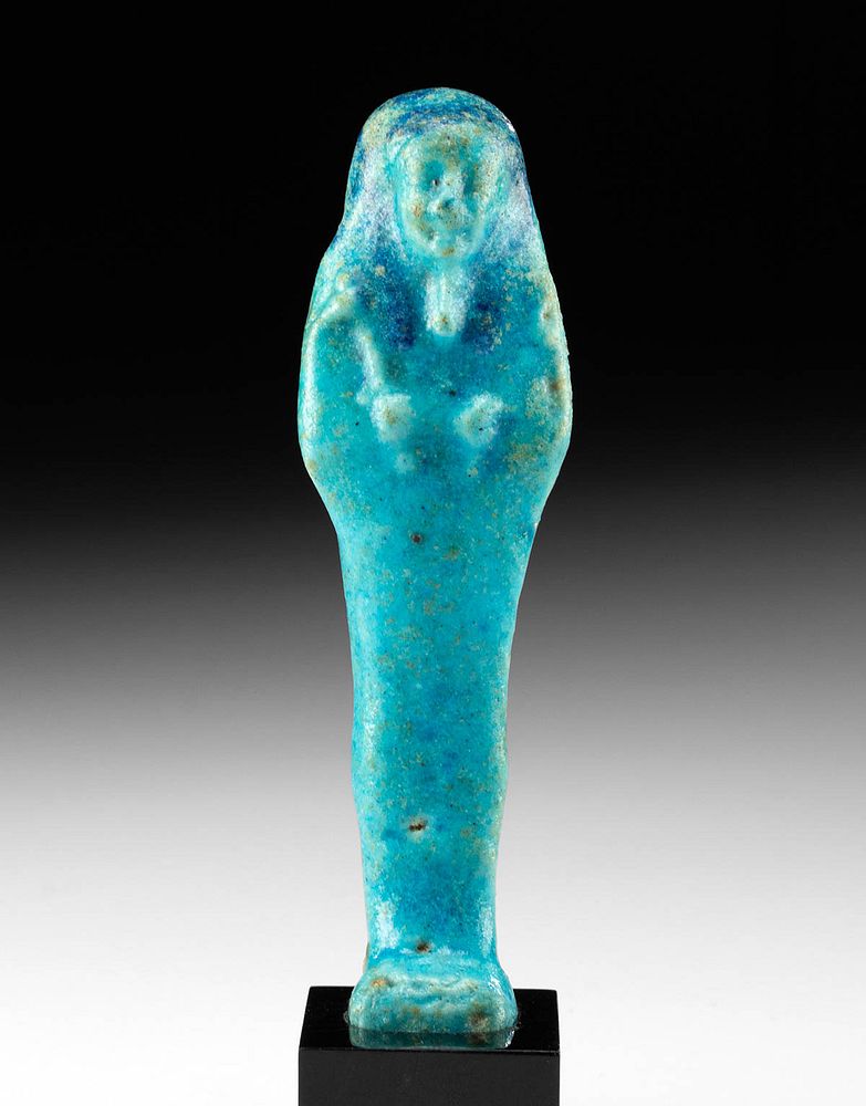 Appraisal: Egyptian Glazed Faience Ushabti w Blue Hues Ancient Egypt Third