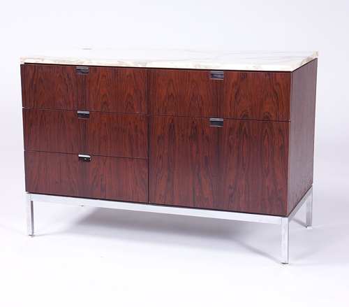 Appraisal: KNOLL Rosewood cabinet en suite with preceding From the Heinz