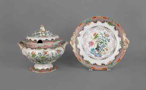 Appraisal: Staffordshire Indian stone China tureen and undertray th c h