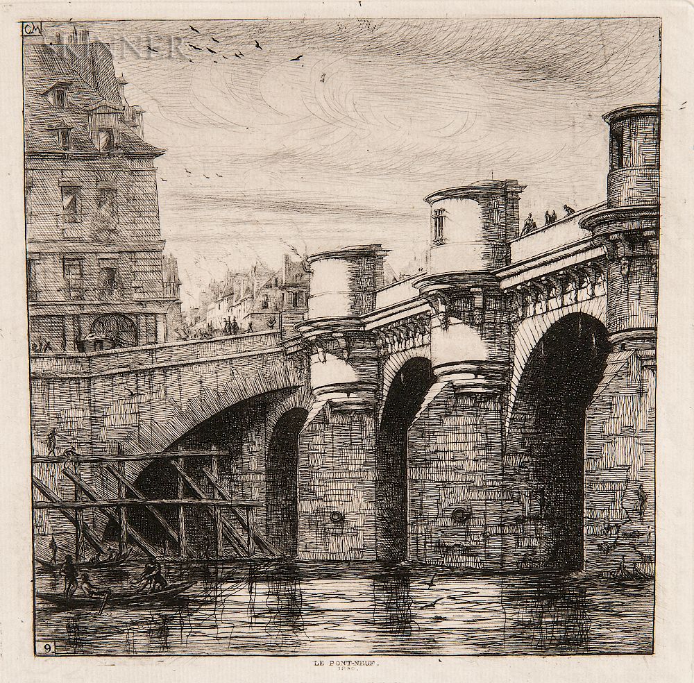 Appraisal: Charles Meryon French - Two Impressions of Le Pont Neuf