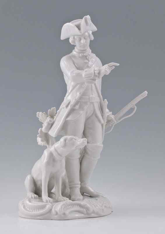 Appraisal: MEISSEN BLANC DE CHINE PORCELAIN FIGURE Scene of a hunter