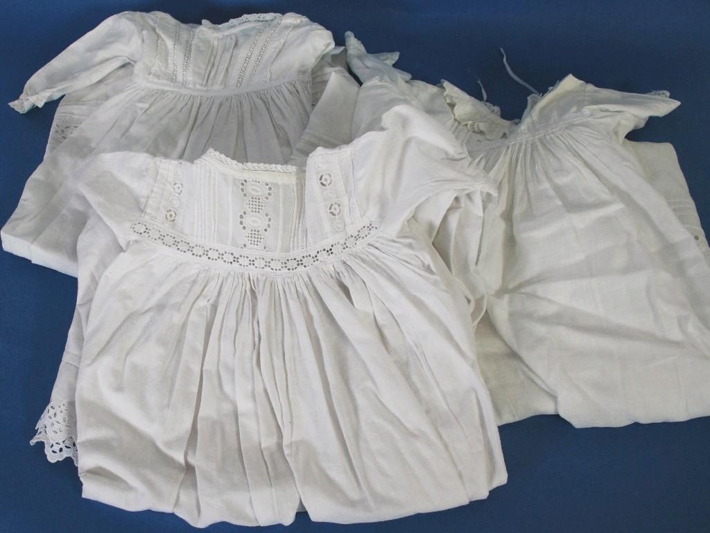 Appraisal: SIXTEEN VICTORIAN AND LATER INFANT'S DAY ROBES CHRISTENING ROBES NIGHT