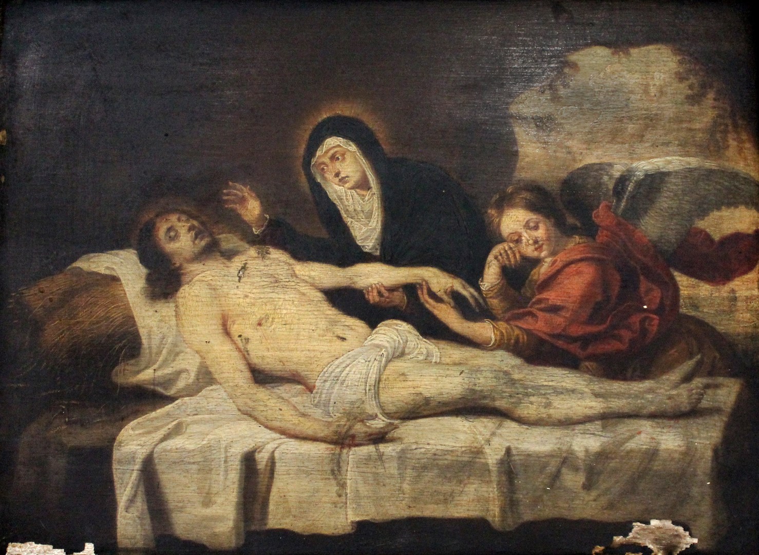 Appraisal: Flemish School th century The Lamentation oil on panel cm