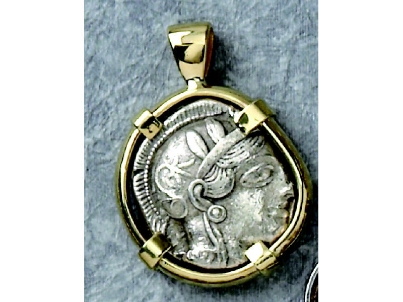 Appraisal: GREEK COIN PENDANT Ancient silver Tetradrachm coin dating - BC