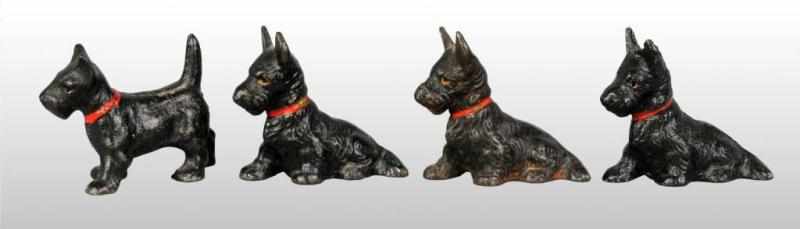 Appraisal: Lot of Cast Iron Scottie Party Favors Description Three are