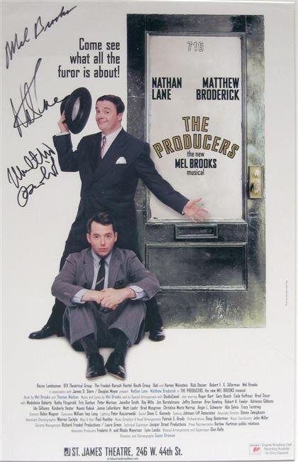 Appraisal: piece Color Theatre Poster Signed The Producers New York ca