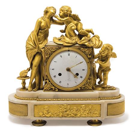 Appraisal: Louis XVI Gilt-Bronze Mounted Marble Mantel Clock Estimate -