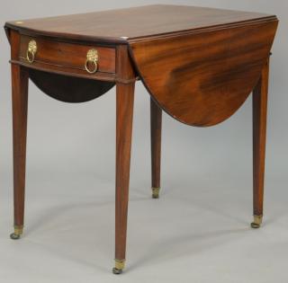 Appraisal: George III mahogany Pembroke drop leaf table with drawer circa