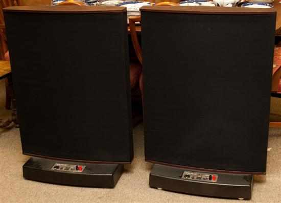 Appraisal: Pair of quad E S L - speakers with stands