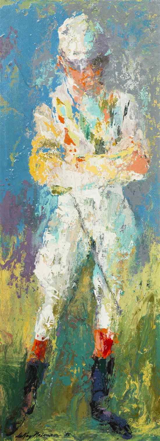 Appraisal: LeRoy Neiman American - Jockey oil on masonite signed LeRoy