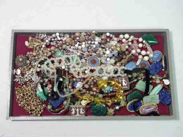 Appraisal: Tray lot of assorted ladies costume jewelry Includes Czechoslovakia glass